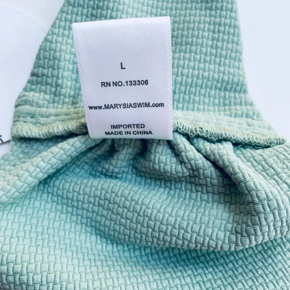 Marysia Riviera Bikini Swim Top Strapless Green Shimmer Size Large NEW - Picture 7 of 7